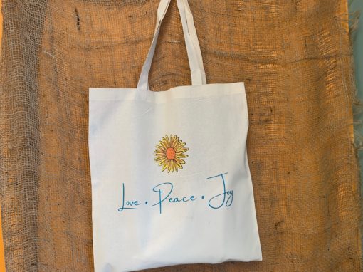 Love. Peace. Joy Tote Bag