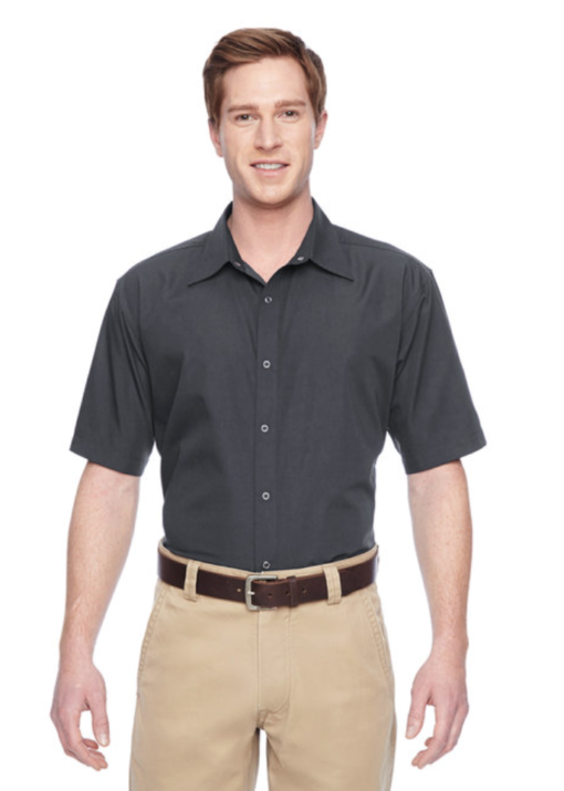Harriton Men’s Advantage Snap Closure Short-Sleeve Shirt