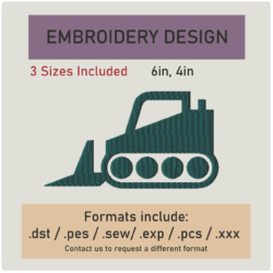 Skidsteer embroidery Design. Machine Embroidery Design. Skidsteer Pattern. Instant Download