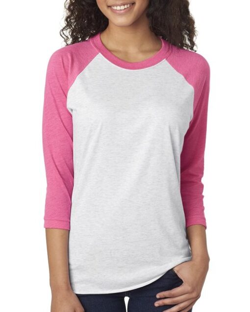 Unisex Triblend 3/4-Sleeve Raglan- full colour printing included