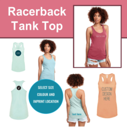 Next Level Ladies’ Ideal Racerback Tank – add logo / text / photo