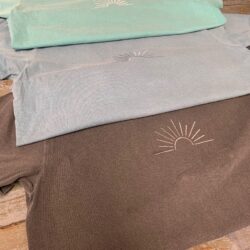 Comfort Colors T-shirts – Embroidered – Minimalist design – Sun design included